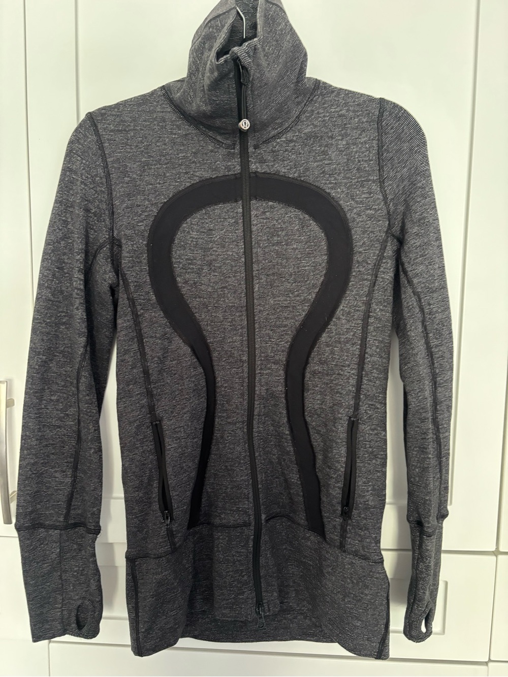 Women’s Gray Full-Zip Hooded Lululemon Jacket. Size 6